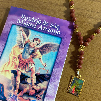 ROSÁRIO DE PÉROLA SÃO MIGUEL ARCANJO MARROM (1 UNIDADE)
