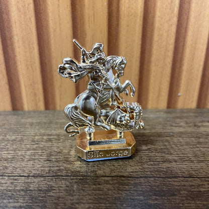 IMAGEM SÃO JORGE DOURADO PARA CARRO (12 UNIDADES)