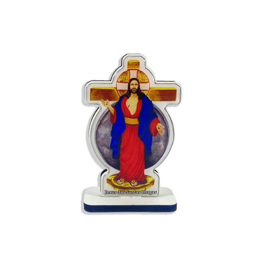 IMAGEM MDF JESUS DAS SANTAS CHAGAS 13CM (1 UNIDADE)