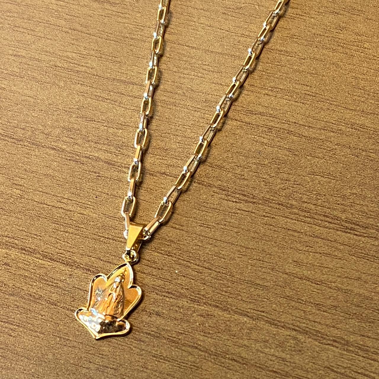 CORRENTE DOURADA NOSSA SENHORA APARECIDA MOD4 (1 UNIDADE)