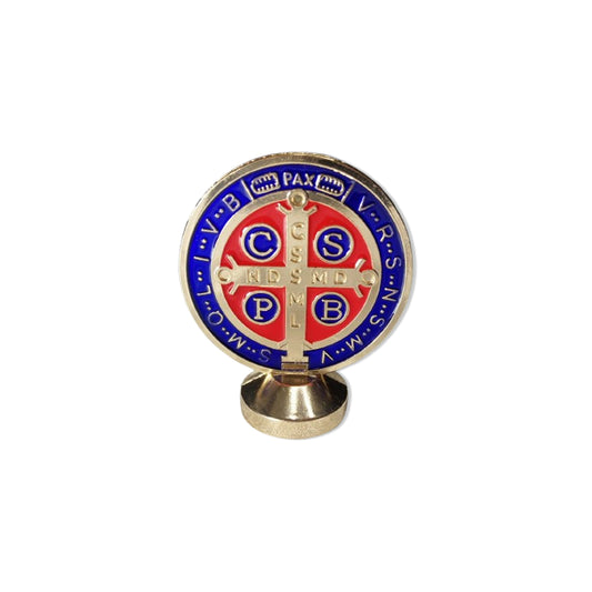 MEDALHÃO SÃO BENTO PARA CARRO DOURADO (6 UNIDADES)