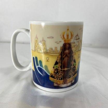 CANECA DE PORCELANA NOSSA SENHORA APARECIDA BRANCA M40 (1 UNIDADE)