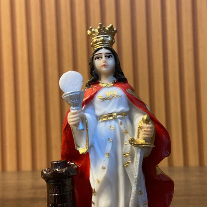 IMAGEM DE RESINA NACIONAL SANTA BARBARA 14CM (1 UNIDADE)