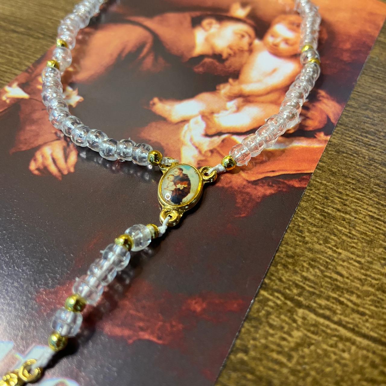 TERÇO MIÇANGA SANTO ANTÔNIO 4MM MOD 2  (1UNIDADE)