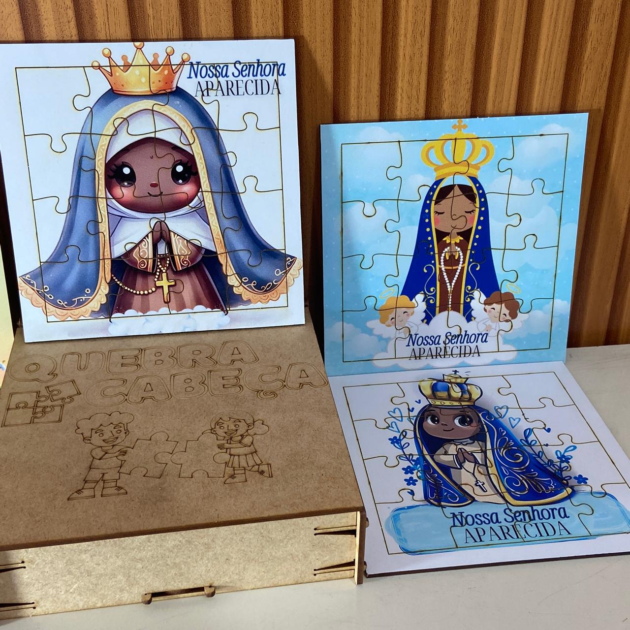 KIT QUEBRA CABEÇA INFANTIL MDF NOSSA SENHORA APARECIDA  (5 UNIDADE)