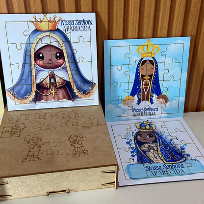 KIT QUEBRA CABEÇA INFANTIL MDF NOSSA SENHORA APARECIDA  (5 UNIDADE)