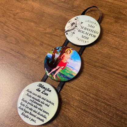 ADORNO TRIPLO REDONDO FITA SÃO SEBASTIÃO (1 UNIDADE)