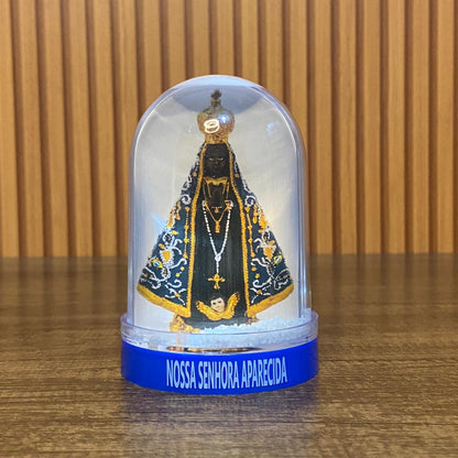 ENFEITE DE MESA GLOBO DE NEVE NOSSA SENHORA APARECIDA - MOD2 (1 UNIDADE)