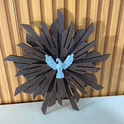 MANDALA MDF TABACO DIVINO ESPÍRITO SANTO DE METAL 23CM  (1 UNIDADE)