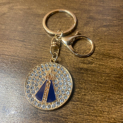 CHAVEIRO LUXO NOSSA SENHORA APARECIDA COM STRASS MOD5 (6 UNIDADES)