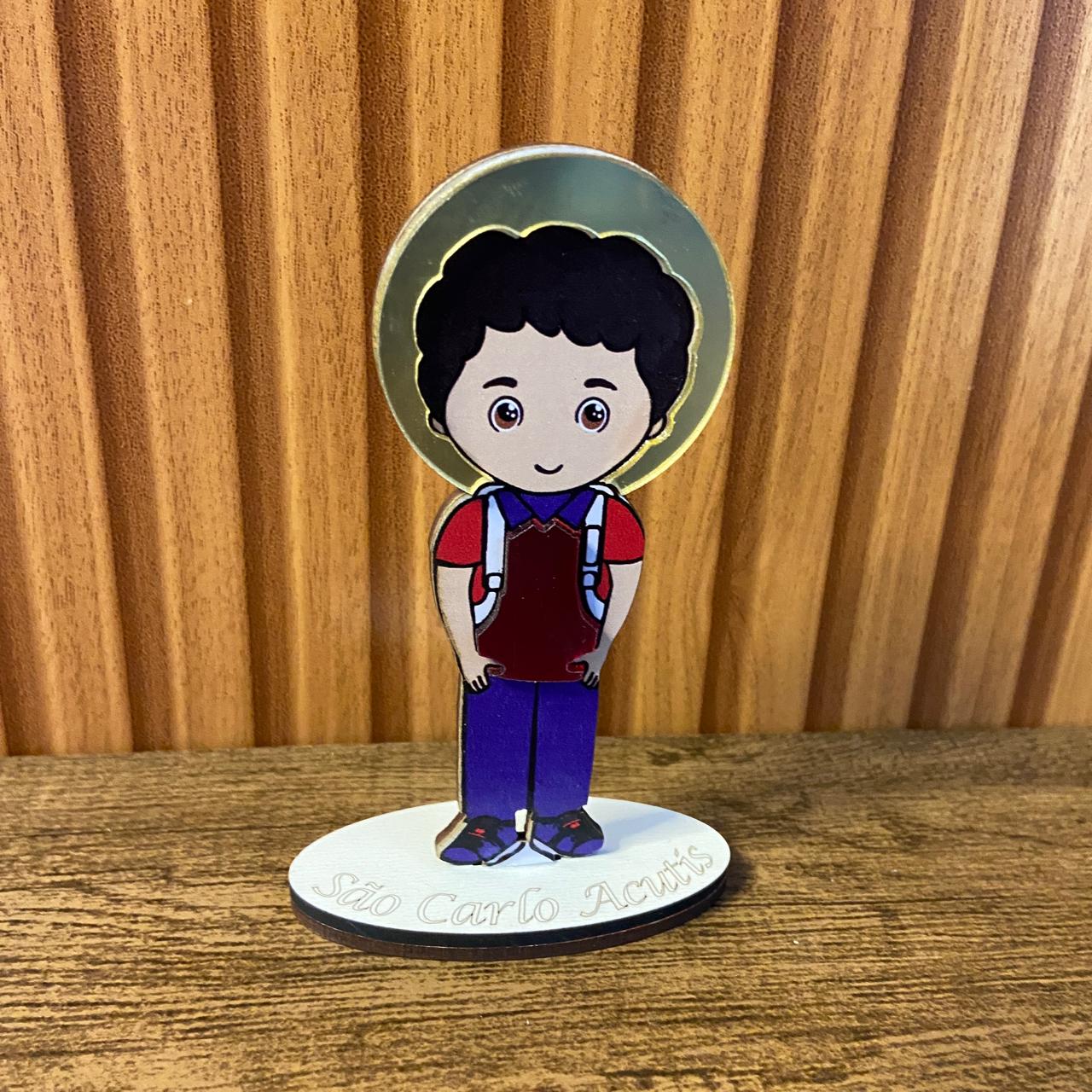 IMAGEM MDF INFANTIL SÃO CARLO ACUTIS COM ACRÍLICO 12CM (1 UNIDADE)