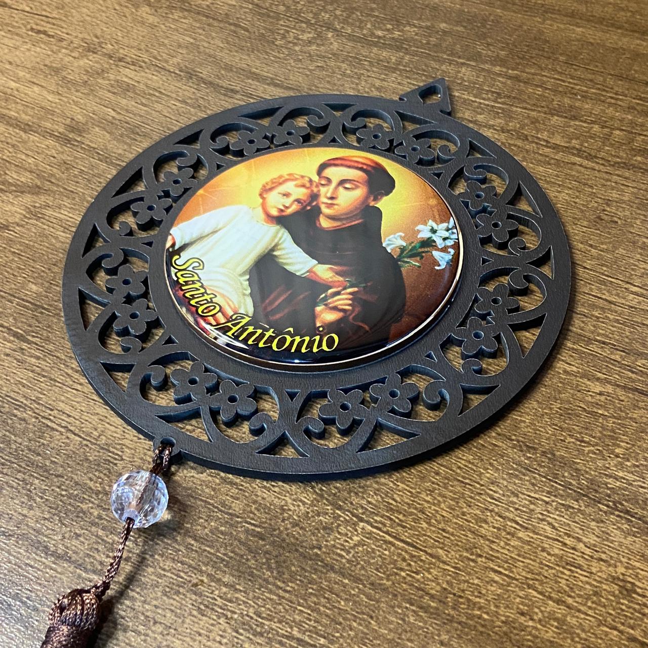 MANDALA MDF TABACO RESINADA SANTO ANTÔNIO  (1 UNIDADE)
