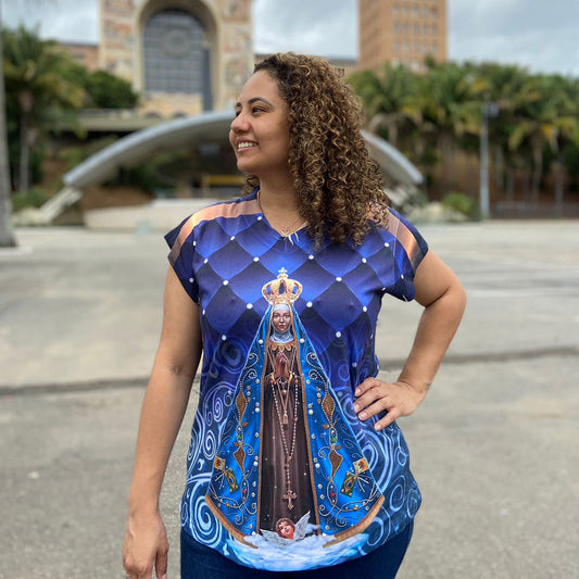 CAMISETA RELIGIOSA NOSSA SENHORA APARECIDA TAMANHO:G (1 UNIDADE)