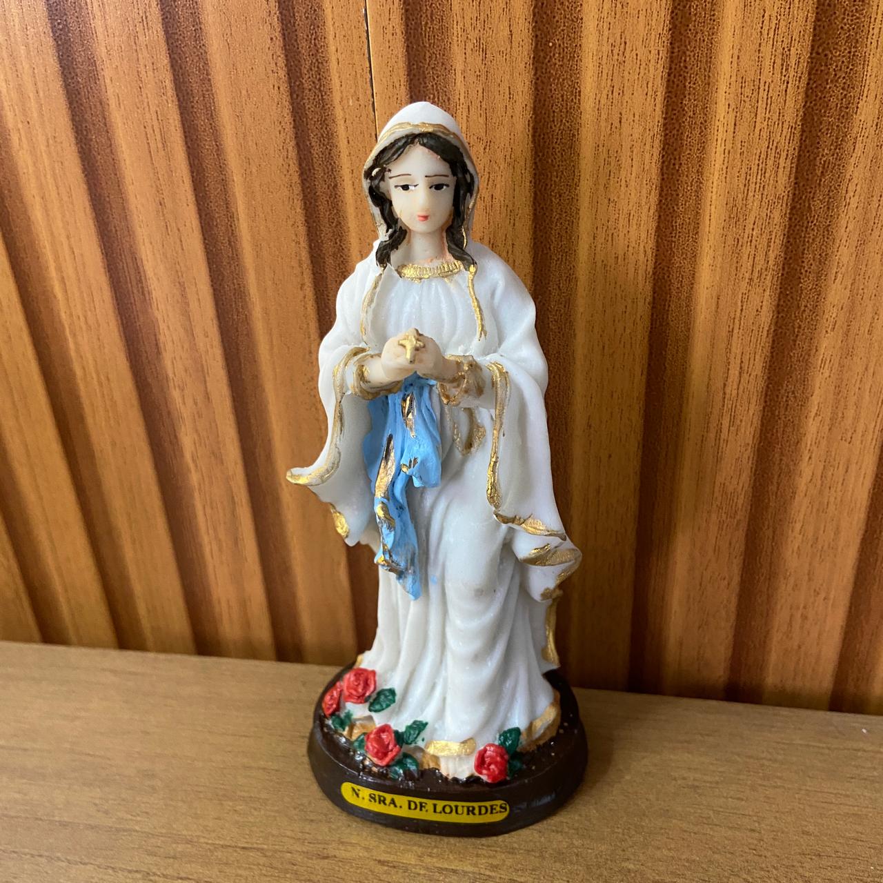 IMAGEM DE RESINA NACIONAL NOSSA SENHORA DE LOURDES 14CM (1 UNIDADE)