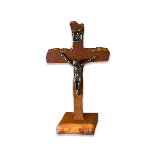 CRUCIFIXO MADEIRA DE MESA ONDULADO 10CM (1 UNIDADE)