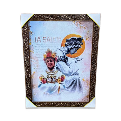 QUADRO COM MOLDURA RESINADO NOSSA SENHORA DE SALETTE 44CMX34CM (1 UNIDADE)