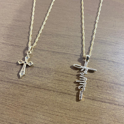 CORRENTE DOURADA CRUZ MODELOS SORTIDOS MOD2  (3 UNIDADES)