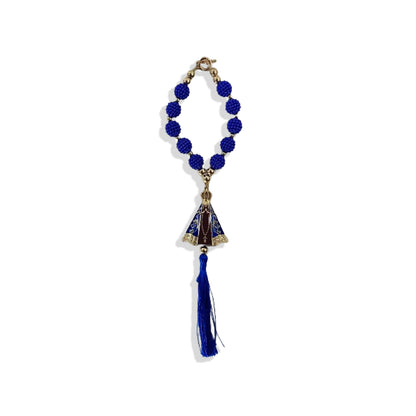 DEZENA PARA CARRO NOSSA SENHORA APARECIDA MARROM AMORA AZUL 12MM (3 UNIDADES)
