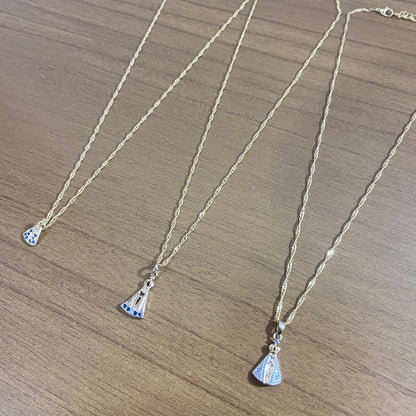 CORRENTE DOURADA NOSSA SENHORA APARECIDA MODELOS SORTIDOS MOD1 (3 UNIDADES)