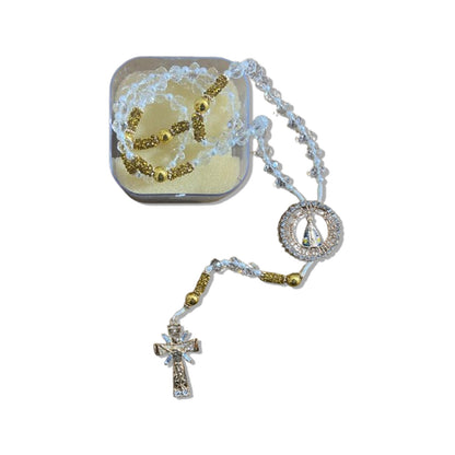 TERÇO DE NOIVA CRISTAL NOSSA SENHORA APARECIDA MOD7 10MM (1 UNIDADE)