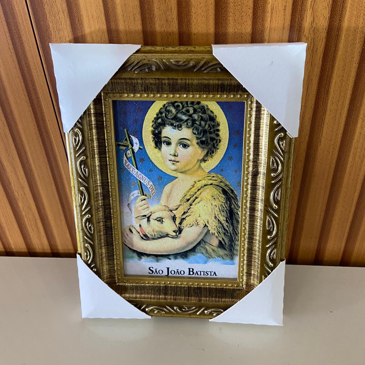 QUADRO COM MOLDURA RESINADO SÃO JOÃO BATISTA MENINO 20,5X15,5 (1 UNIDADE)