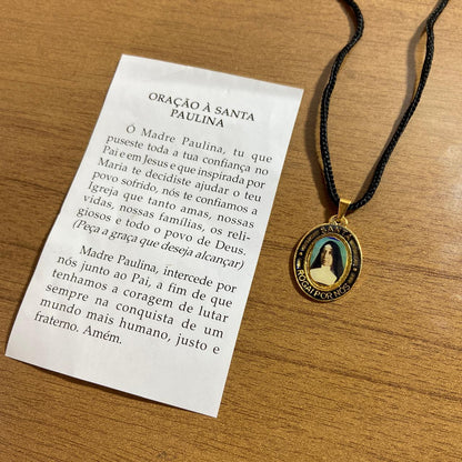 CORDÃO COM MEDALHA RESINADA SANTA PAULINA (1 UNIDADES)