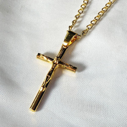 CORRENTE DOURADA COM CRUCIFIXO MOD2   (1 UNIDADE)