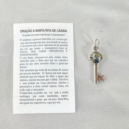 CHAVE MEDALHA PÍCOLA SANTA RITA DE CÁSSIA (12 UNIDADES)