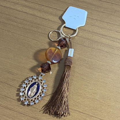 CHAVEIRO DE PEDRARIAS NOSSA SENHORA DAS GRAÇAS COM STRASS (1 UNIDADE)
