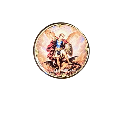 IMÃ MEDALHÃO RESINADO SÃO MIGUEL ARCANJO (1 UNIDADE)