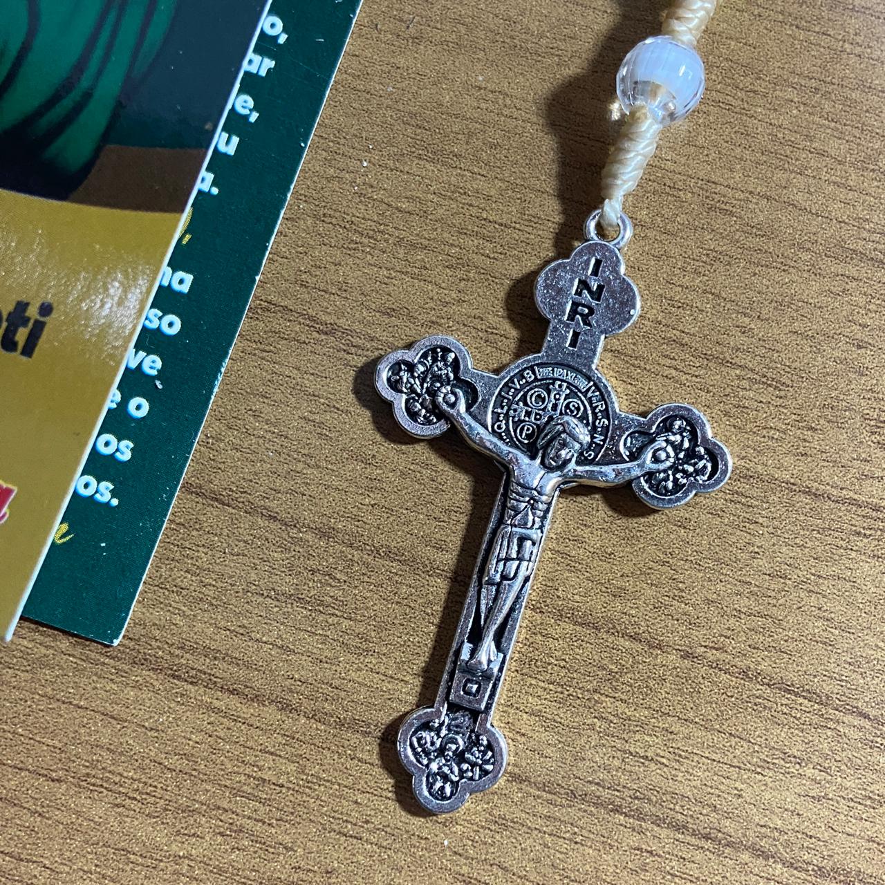 TERÇO ACRÍLICO VERDE COM FECHO SANTA LUZIA 08MM (1 UNIDADE)