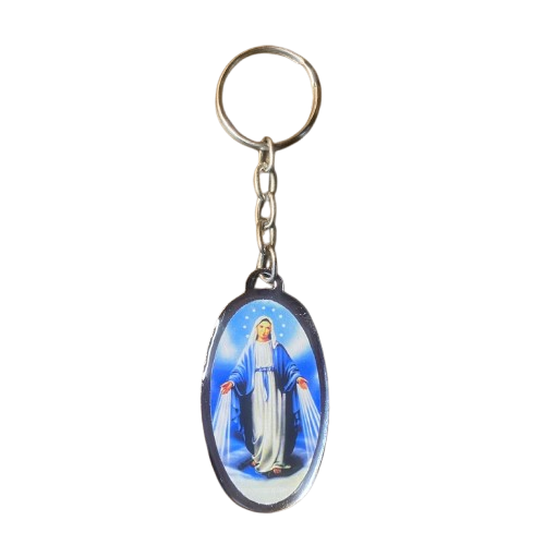 CHAVEIRO METAL OVAL RESINADO NOSSA SENHORA DAS GRAÇAS (6 UNIDADES)