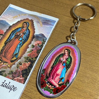 CHAVEIRO METAL OVAL RESINADO NOSSA SENHORA DE GUADALUPE (6 UNIDADES)