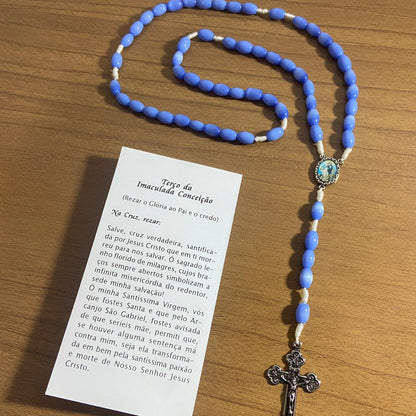 TERÇO DE VIDRO NOSSA SENHORA DA IMACULADA CONCEIÇÃO 6MM (1 UNIDADE)