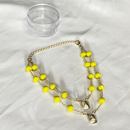 PULSEIRA ESCAPULARIO CRISTAL AMARELO (3 UNIDADES)