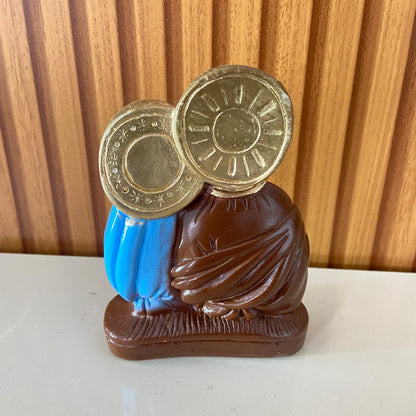 BUSTO DE GESSO SAGRADA FAMÍLIA  13CM (1 UNIDADE)