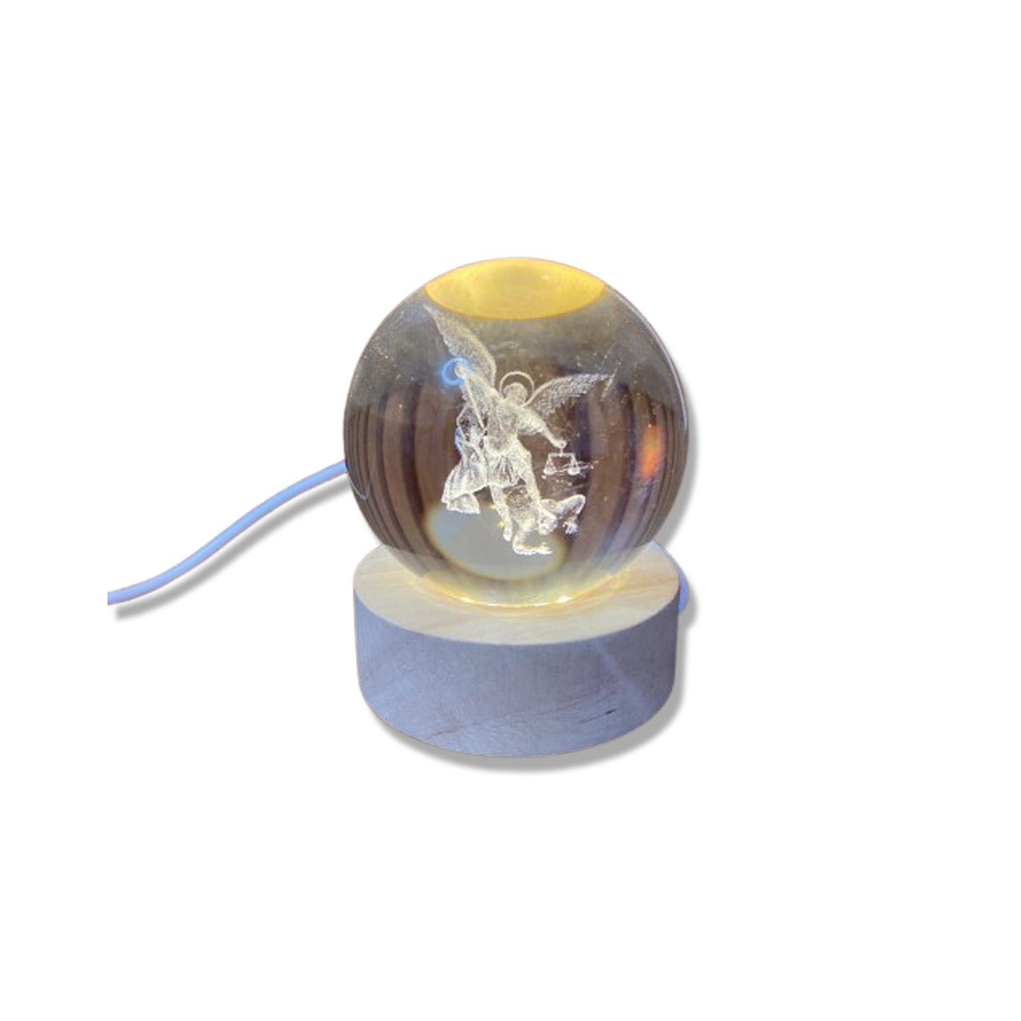 LUMINÁRIA LED BOLA DE VIDRO SÃO MIGUEL ARCANJO (1 UNIDADE)