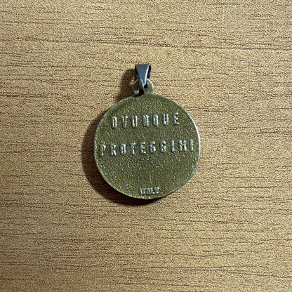 PINGENTE REDONDO OURO VELHO SANTO PADRE PIO  (6 UNIDADES)