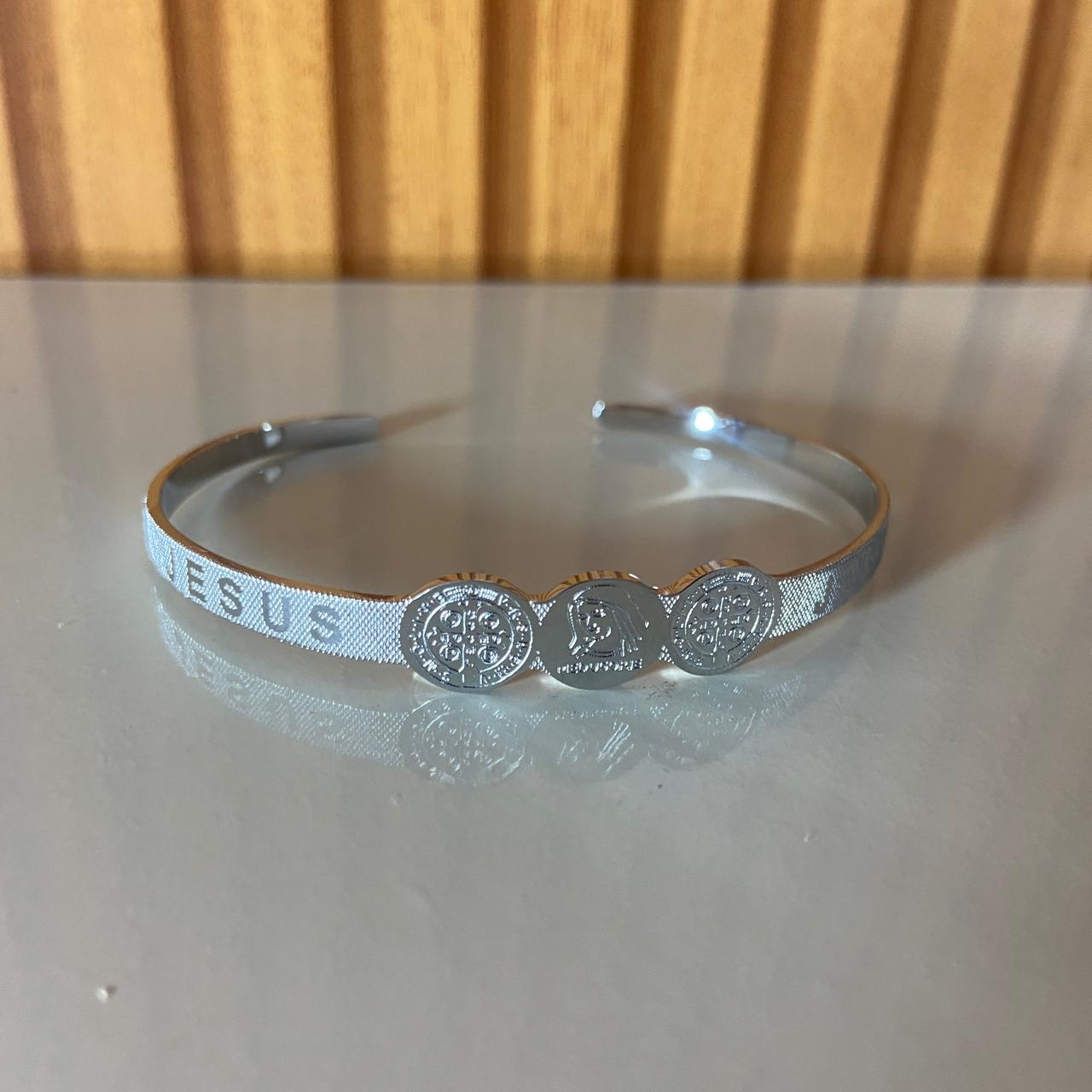 BRACELETE AÇO INOX  MEDIUGORIE  (1 UNIDADE)