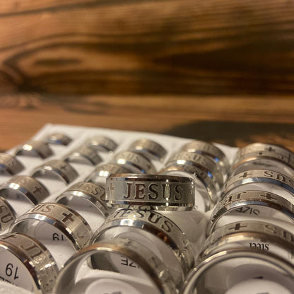 ANEL AÇO INOX  JESUS - MOD1 (36 UNIDADES)
