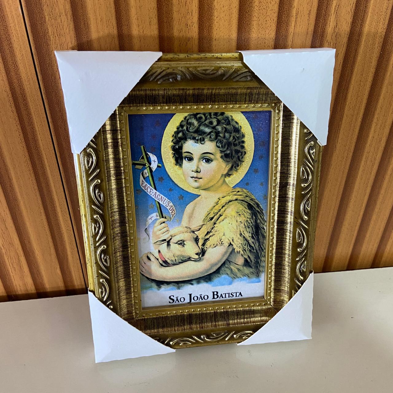 QUADRO COM MOLDURA RESINADO SÃO JOÃO BATISTA MENINO 20,5X15,5 (1 UNIDADE)