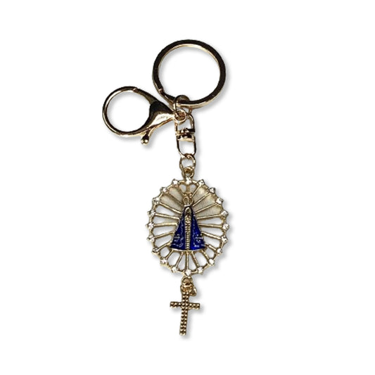 CHAVEIRO DOURADO RAIADO NOSSA SENHORA APARECIDA (6 UNIDADES)