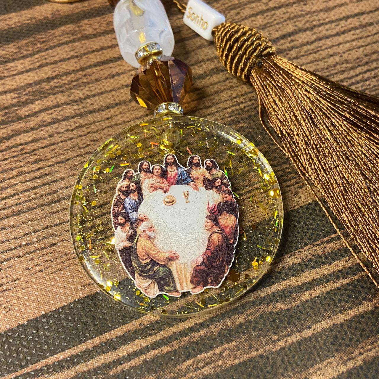 CHAVEIRO DE PEDRARIAS SANTA CEIA EM RESINA  (1 UNIDADE)