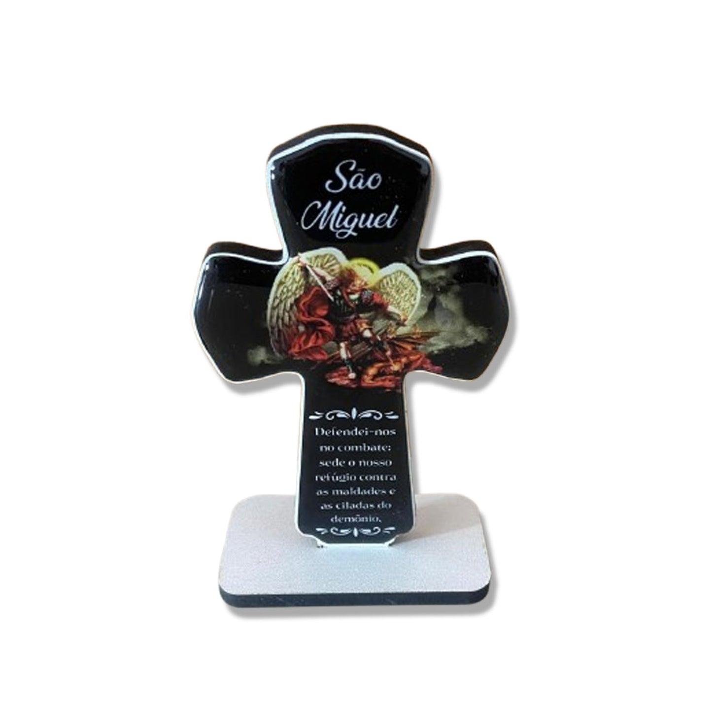 IMAGEM DE MESA MDF CRUZ RESINADA SÃO MIGUEL ARCANJO (1 UNIDADE)