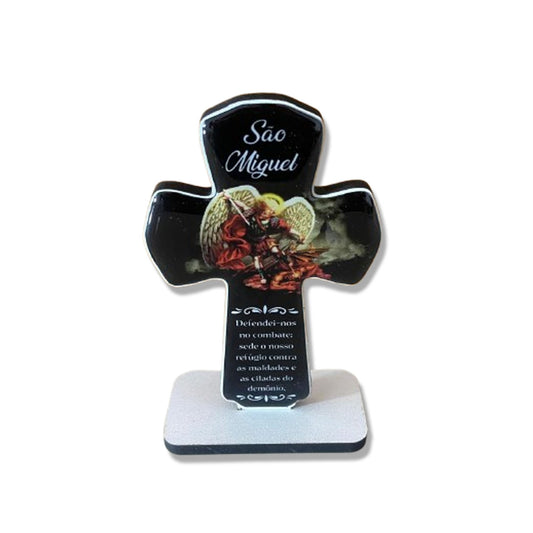 IMAGEM DE MESA MDF CRUZ RESINADA SÃO MIGUEL ARCANJO (1 UNIDADE)