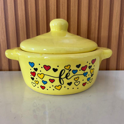 PANELINHA DE PORCELANA AMARELA FÉ (1 UNIDADE)