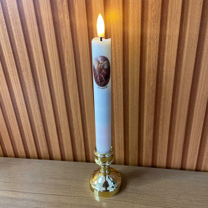 VELA ELETRÔNICA PALITO COM PEDESTAL SÃO MIGUEL ARCANJO 25CM (1 UNIDADE)