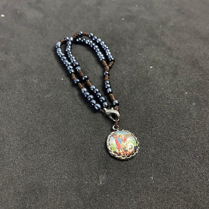 TERÇO PULSEIRA HEMATITA SÃO MIGUEL ARCANJO 4MM (6 UNIDADES)