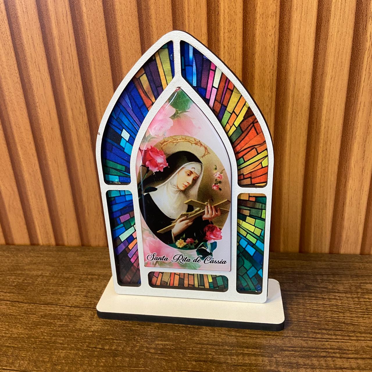 CAPELA MDF VITRAL SANTA RITA 18CM (1 UNIDADE)