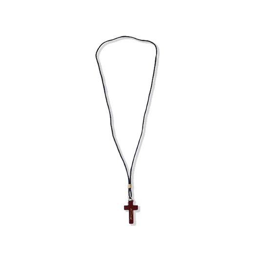 CORDÃO COM CRUCIFIXO DE MADEIRA PAU BRASIL PX (12 UNIDADES)